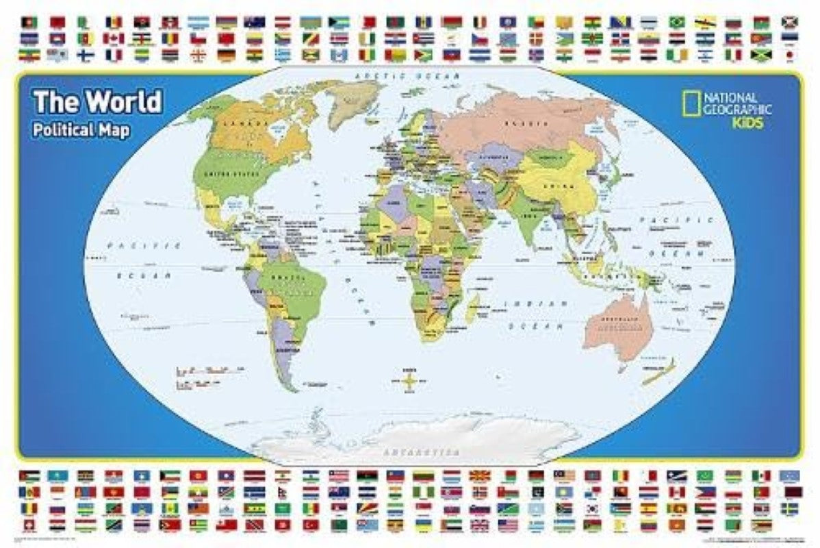 The World for Kids Tubed Political Map