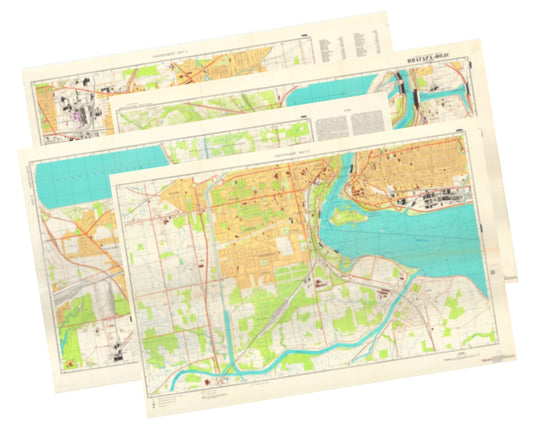 Niagara Falls, NY (USA) 4-Sheet Map Set - Soviet Military City Plans