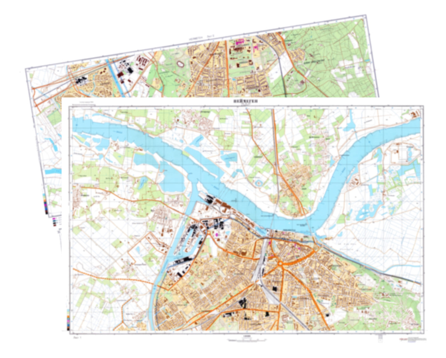 Nijmegen (Netherlands) 2-Sheet Set - Soviet Military City Plans