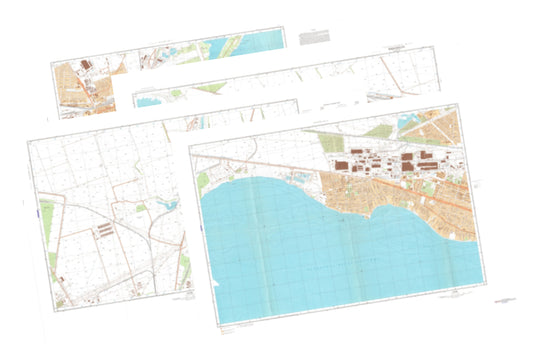 Nikopol (Ukraine) 4-Sheet Map Set - Soviet Military City Plans