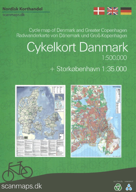 Denmark and Greater Copenhagen Cycling Map