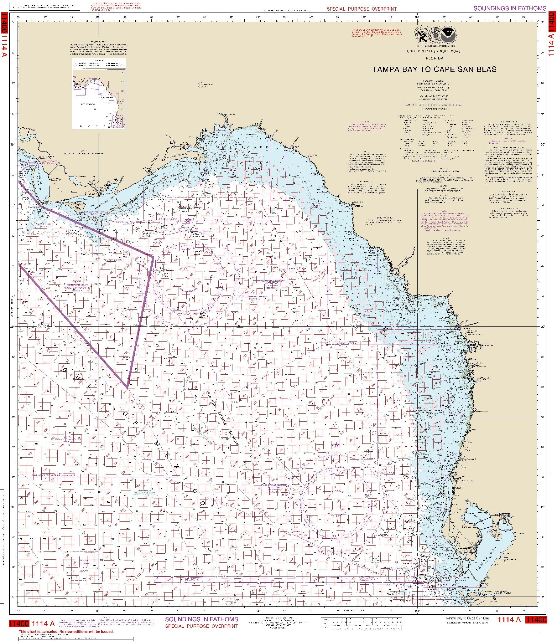 Tampa Bay to Cape San Blas (Oil and Gas Leasing Areas) (1114A) by NOAA