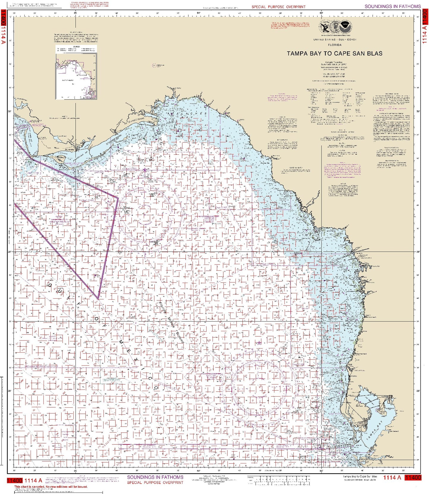 Tampa Bay to Cape San Blas (Oil and Gas Leasing Areas) (1114A) by NOAA