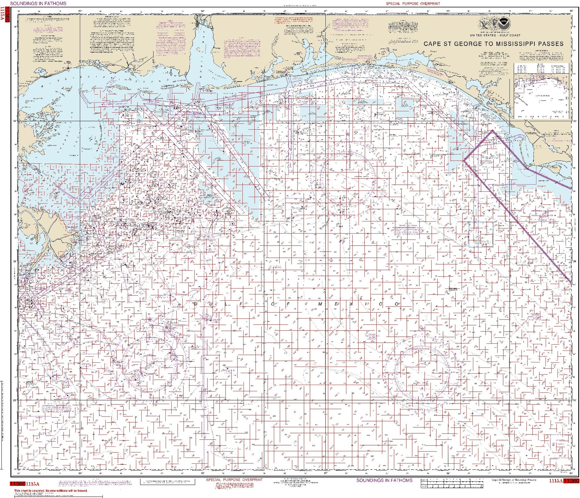 Cape St. George to Mississippi Passes (Oil and Gas Leasing Areas) (1115A) by NOAA