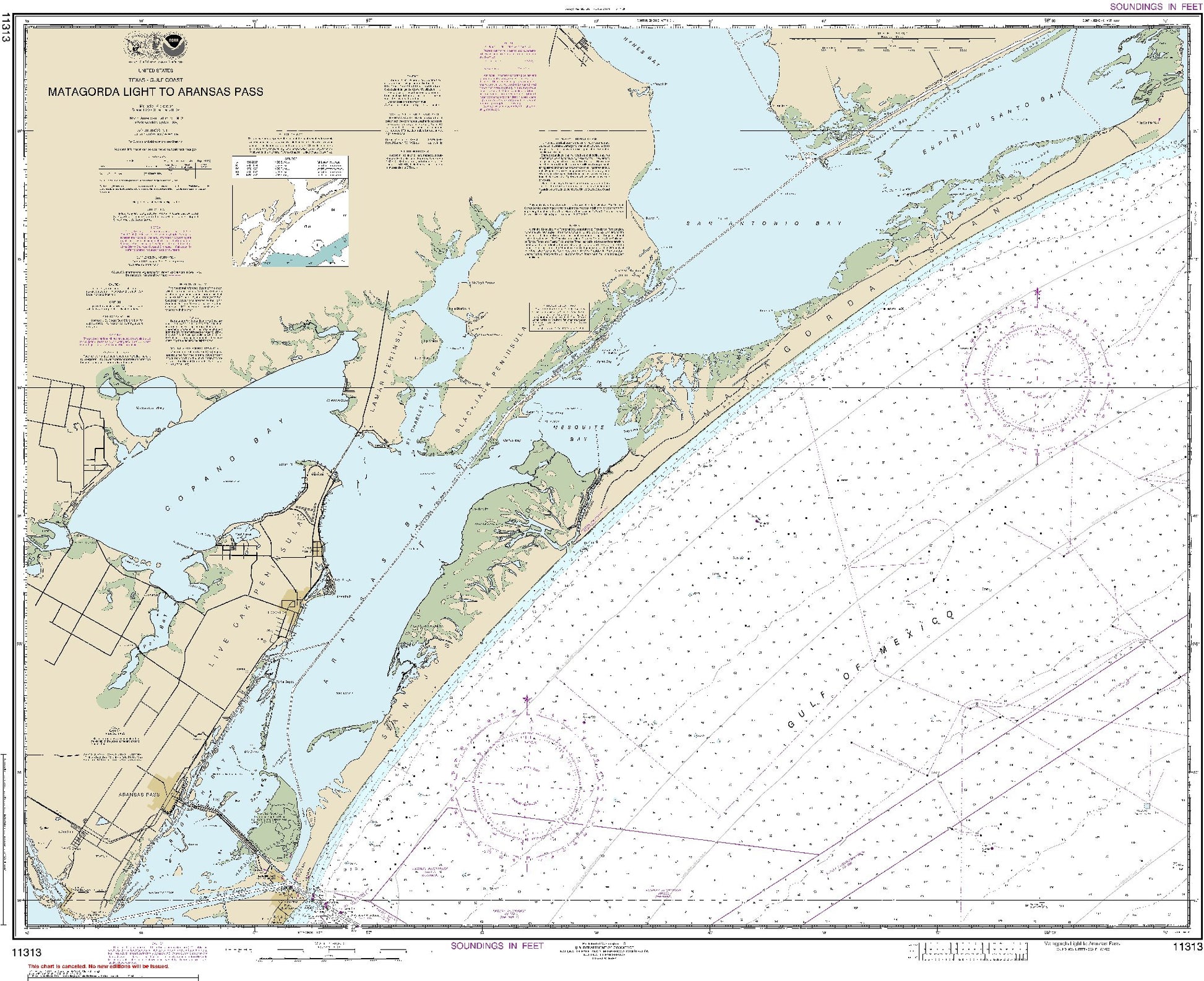 Matagorda Light to Aransas Pass (11313) by NOAA