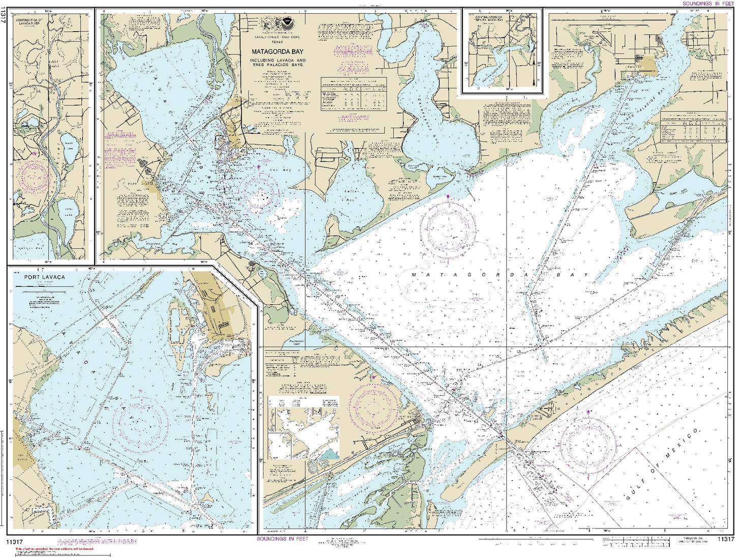 Matagorda Bay with Continuations of Lavaca River and Tres Palacios Bay (11317) by NOAA