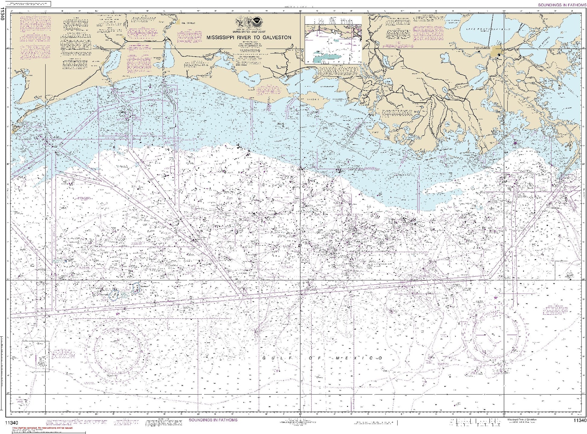 Mississippi River to Galveston (11340) by NOAA