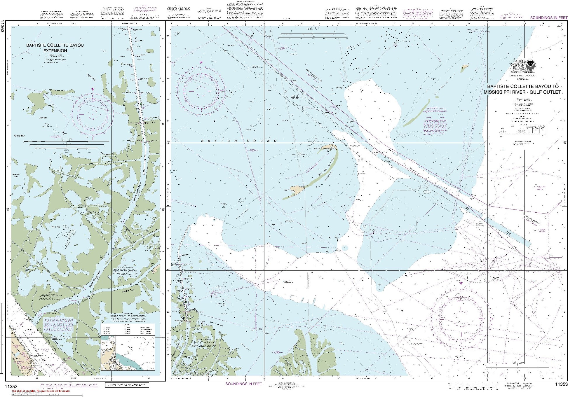 Baptiste Collete Bayou to Mississippi River - Gulf Outlet (11353) by NOAA
