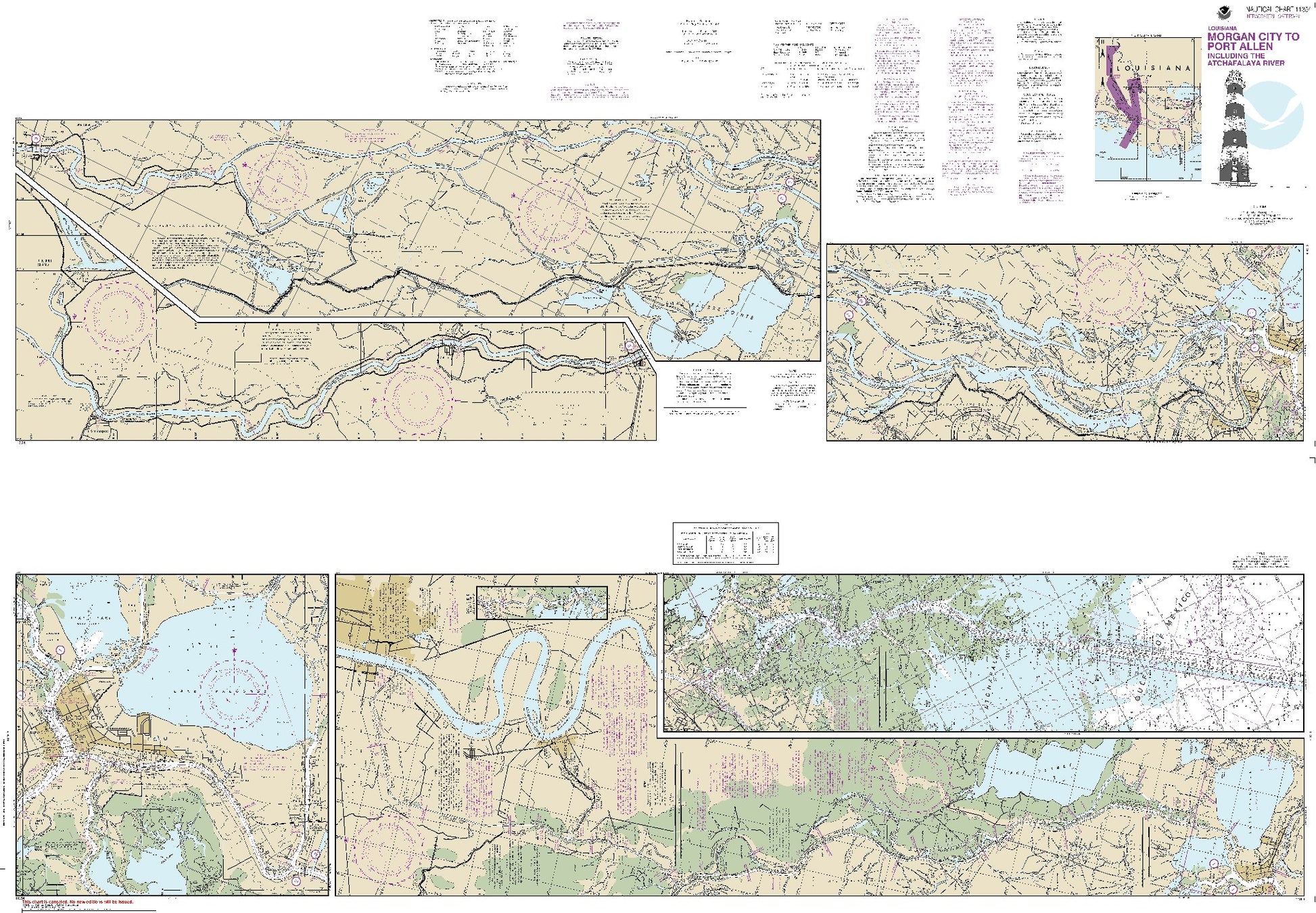 Morgan City to Port Allen Including The Atchafalaya River; Sides A and B, Fausse Ponte and Bayou Chene Extension (11354) by NOAA