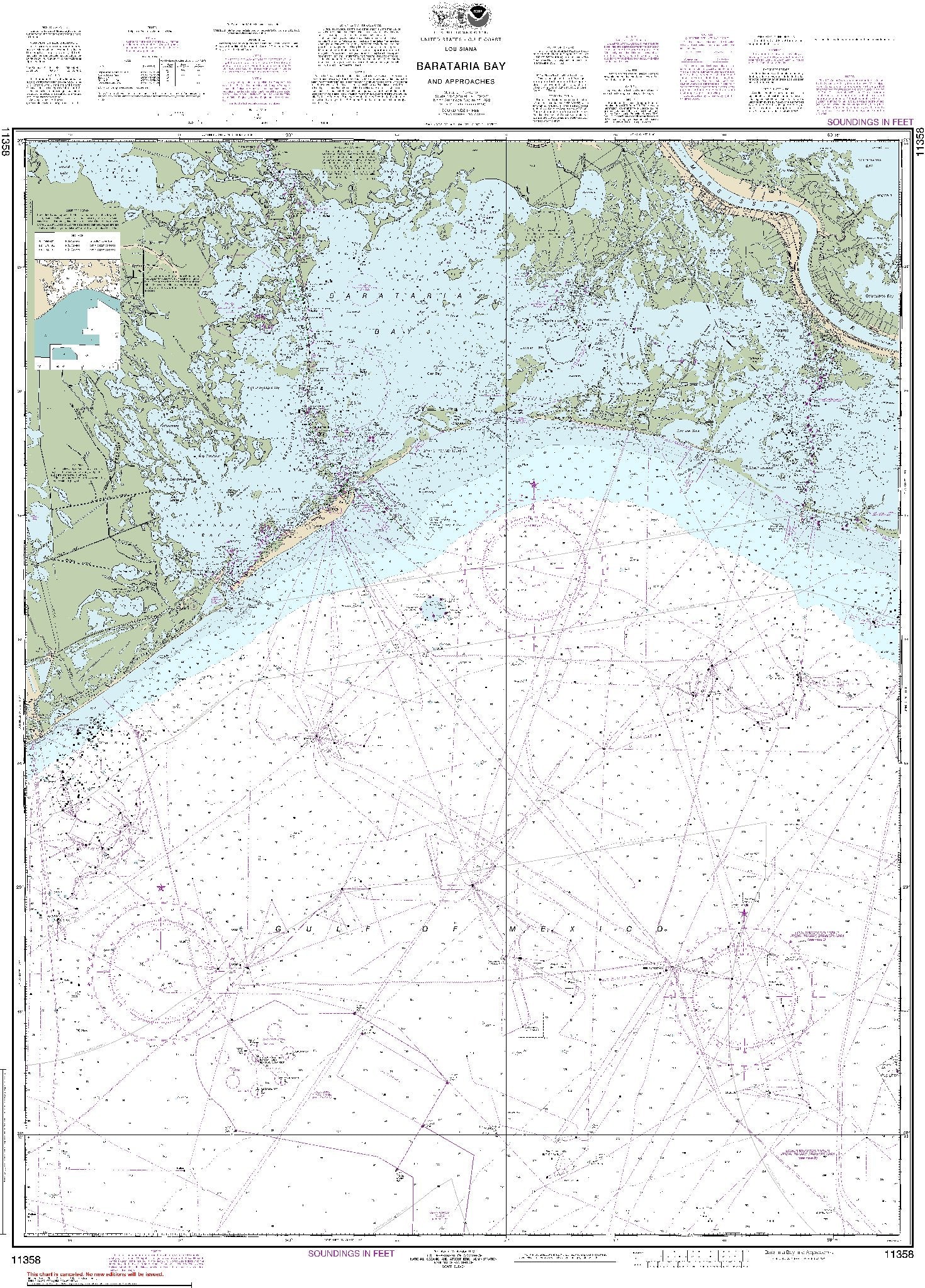 Barataria Bay and Approaches (11358) by NOAA