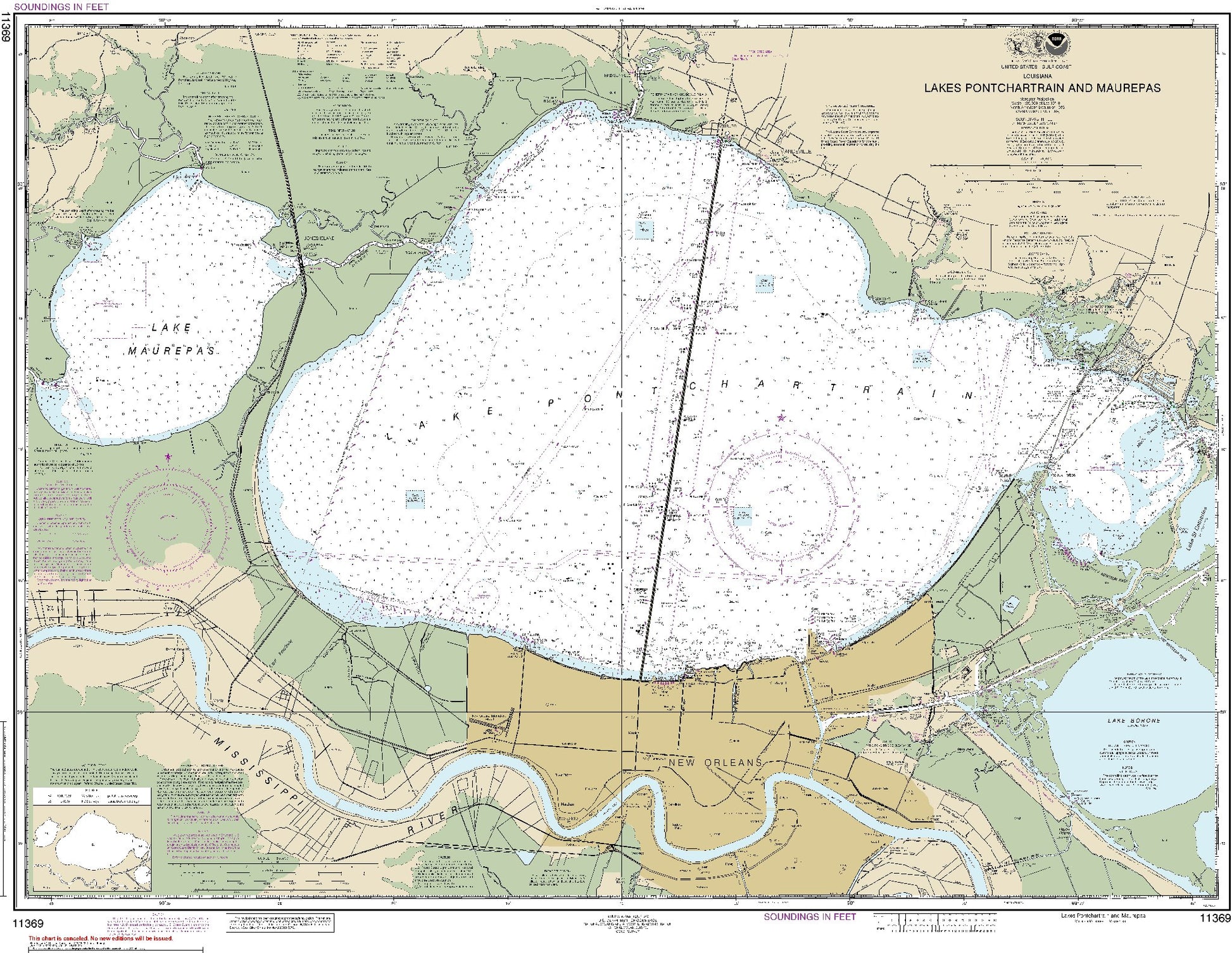 Lakes Pontchartrain and Maurepas (11369) by NOAA