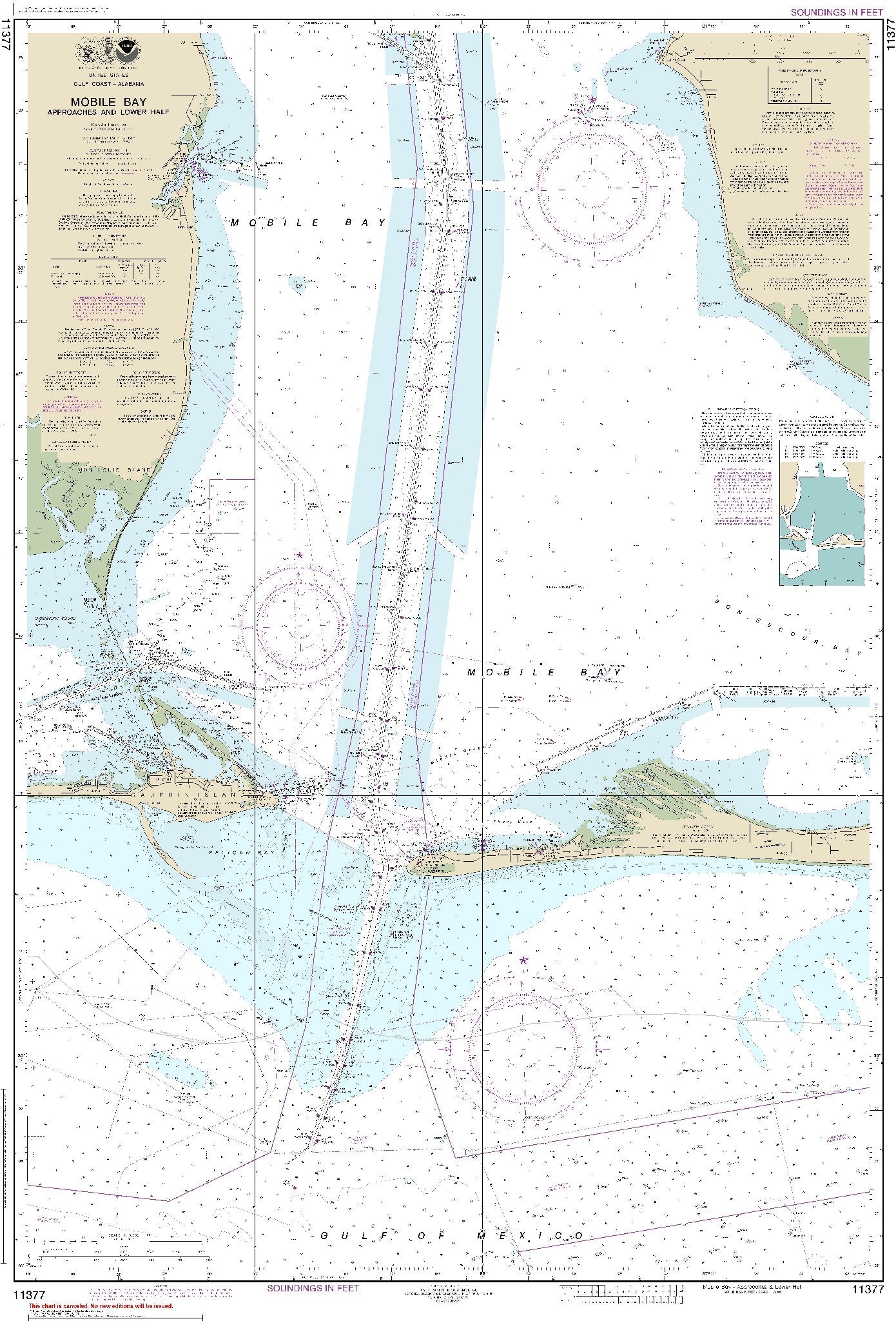 Mobile Bay - Approaches and Lower Half (11377) by NOAA