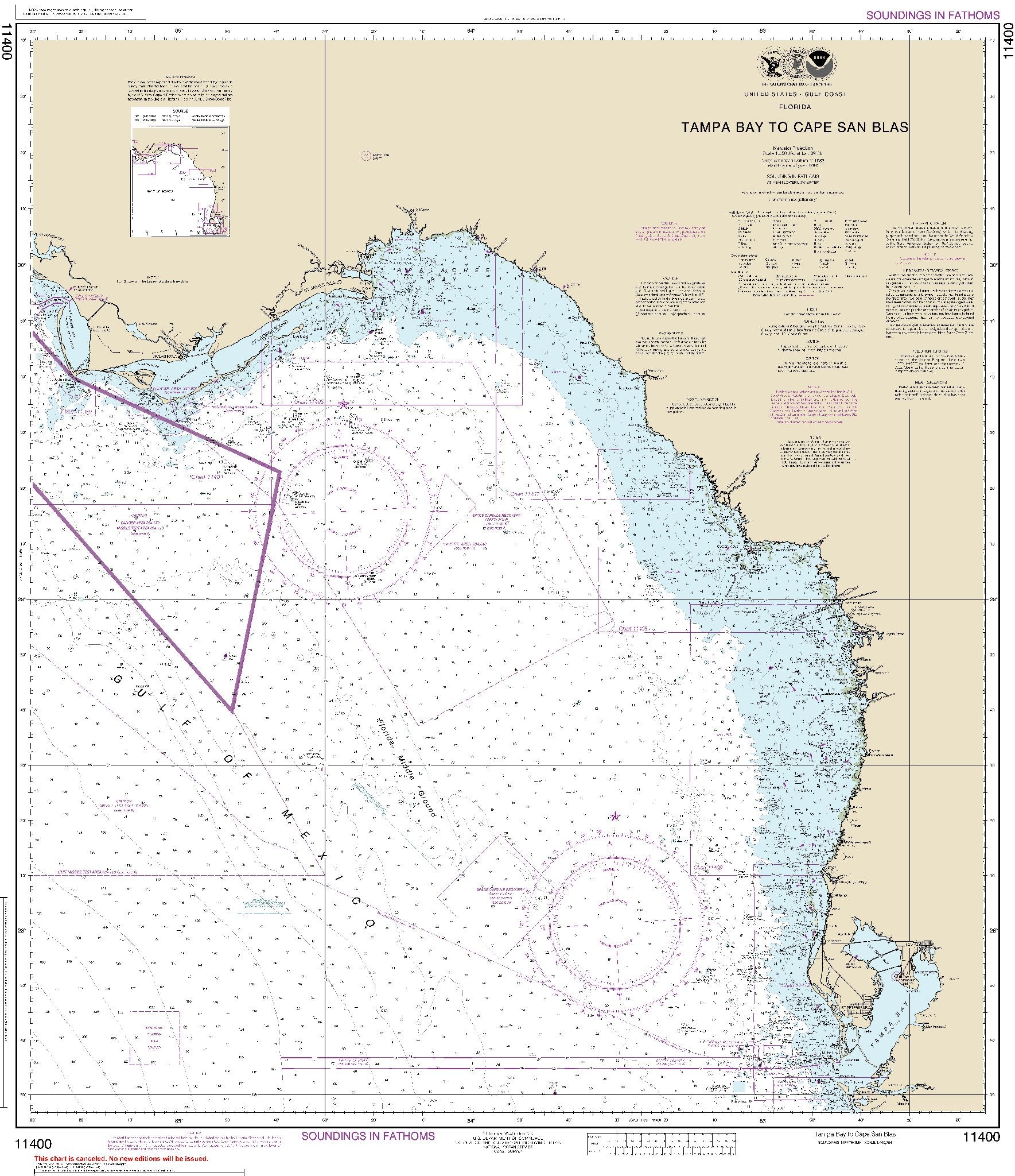 Tampa Bay to Cape San Blas (11400) by NOAA