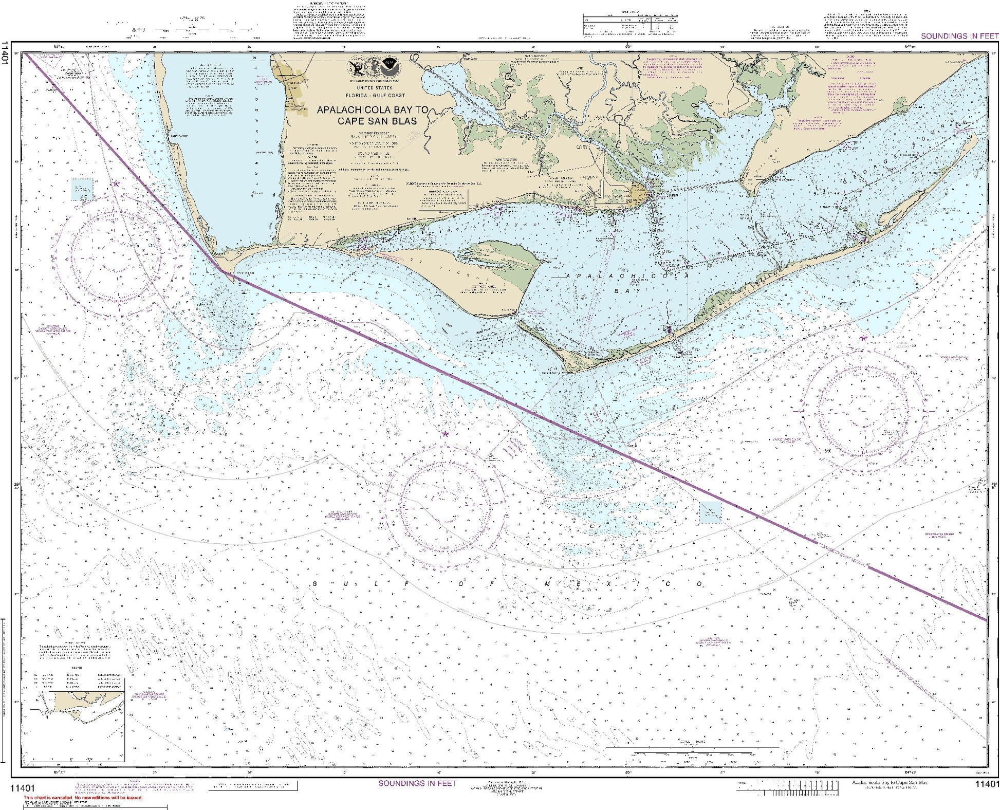Apalachicola Bay to Cape San Blas (11401) by NOAA