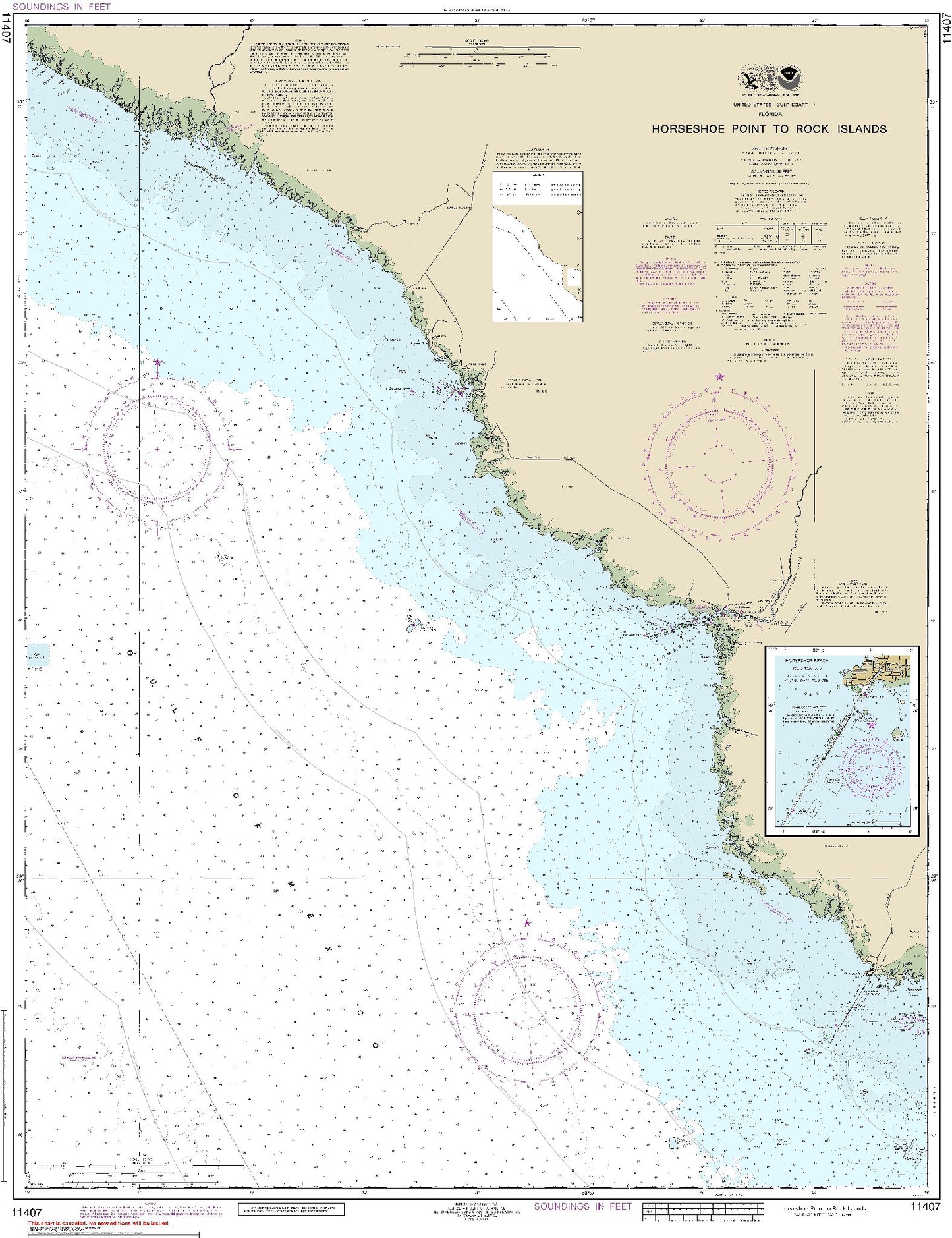 Horseshoe Point to Rock Islands (11407) by NOAA
