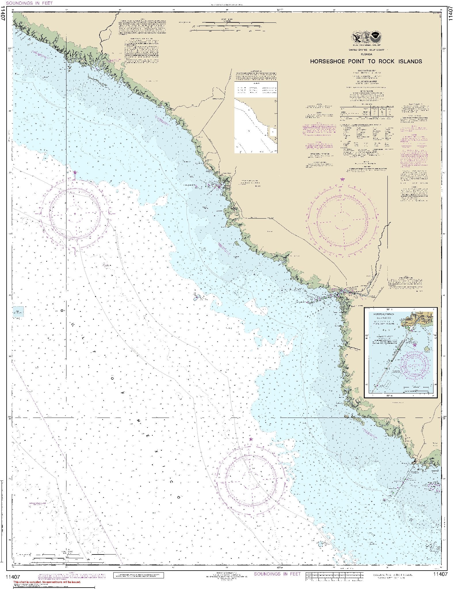 Horseshoe Point to Rock Islands (11407) by NOAA
