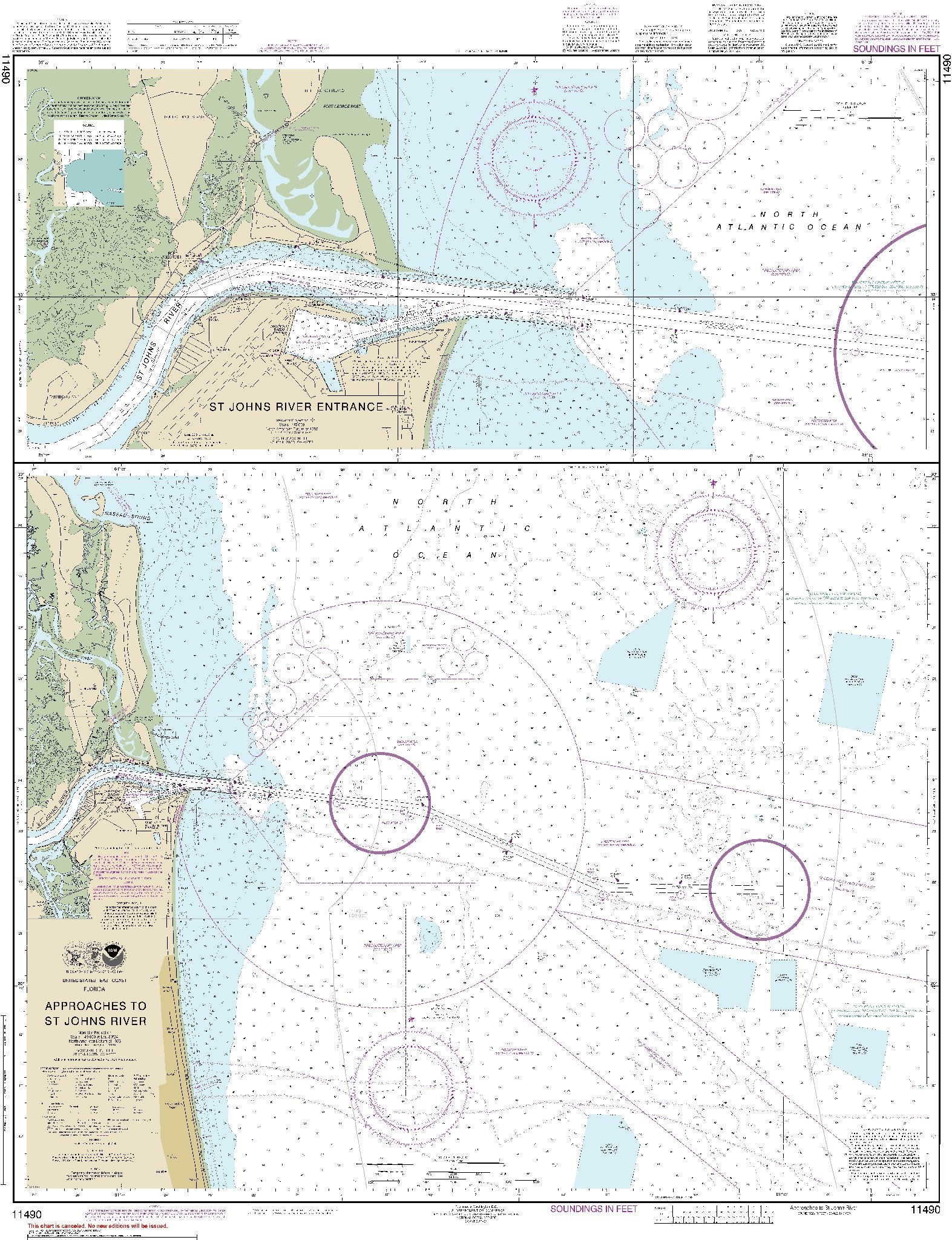 Approaches to St. Johns River (11490) by NOAA