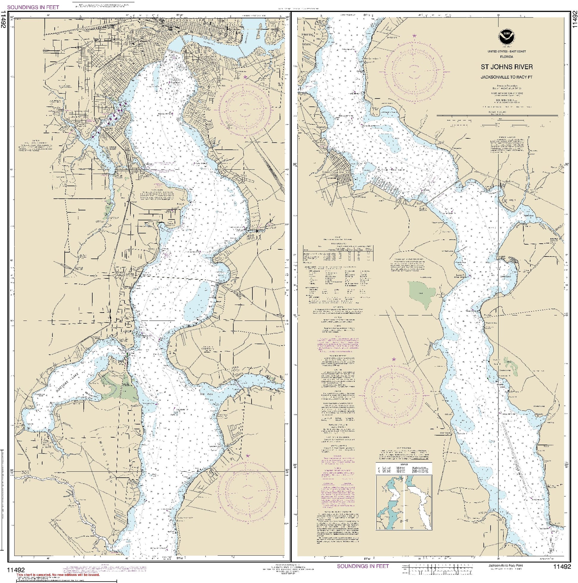 St. Johns River - Jacksonville to Racy Pt (11492) by NOAA