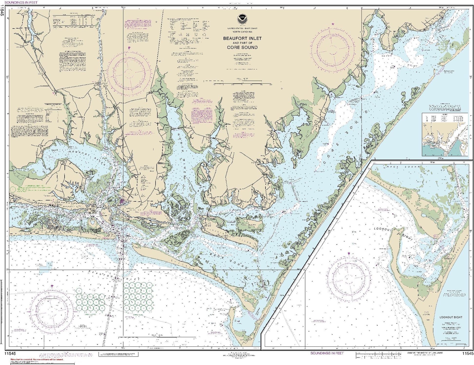 Beaufort Inlet and Part of Core Sound (11545) by NOAA