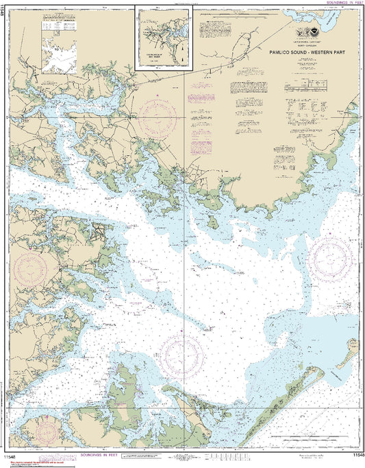 Pamlico Sound - Western Part with Continuation of Bay River (11548) by NOAA