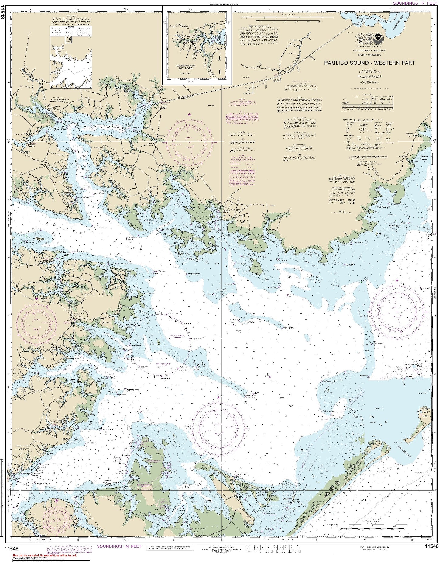 Pamlico Sound - Western Part with Continuation of Bay River (11548) by NOAA