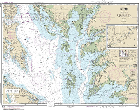 Chesapeake Bay, Smith Point to Cove Point  with Continuation of Pocomoke River (12230) by NOAA