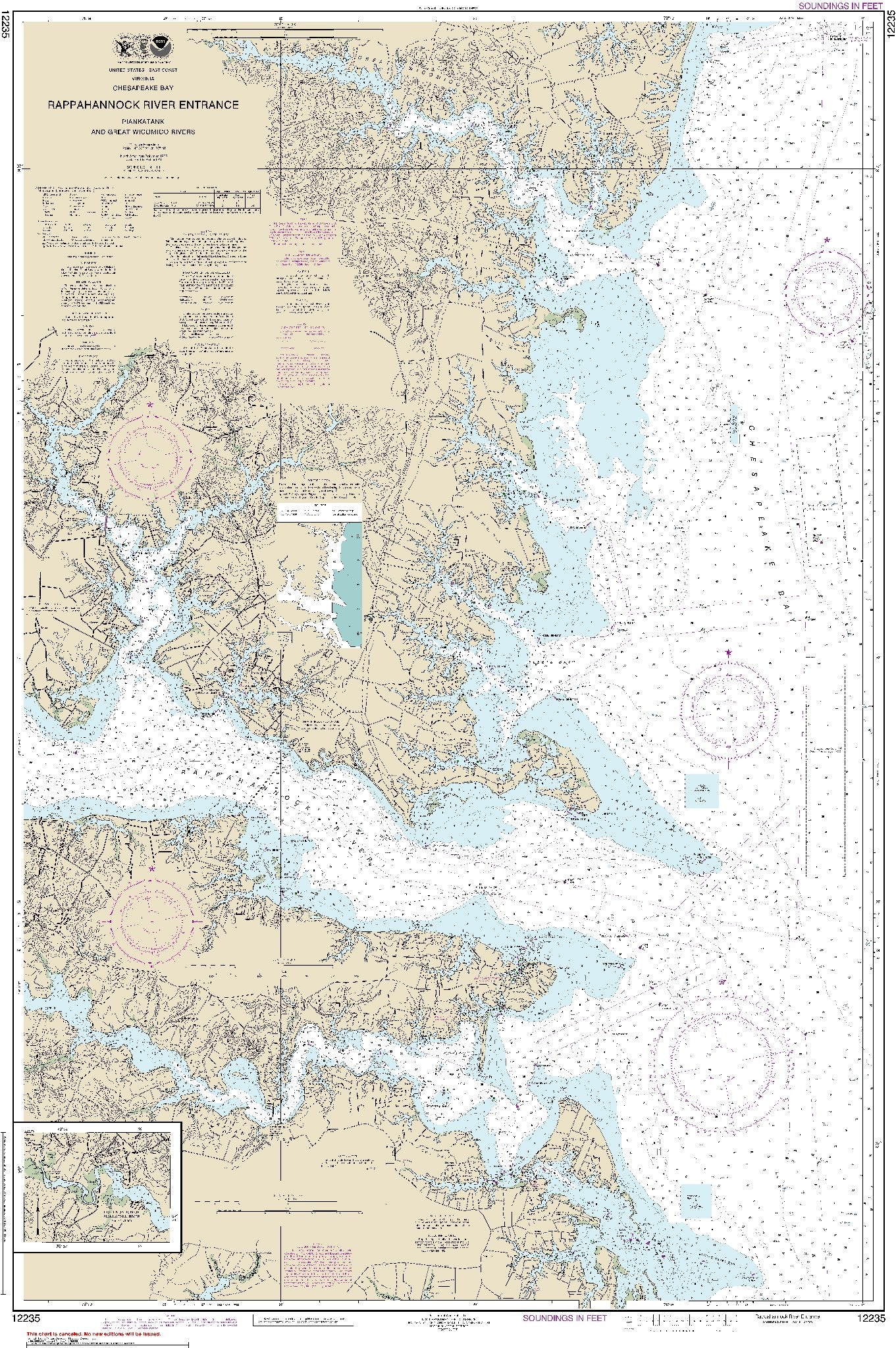 Rappahannock River Entrance with Continuation of Piankatank River (12235) by NOAA
