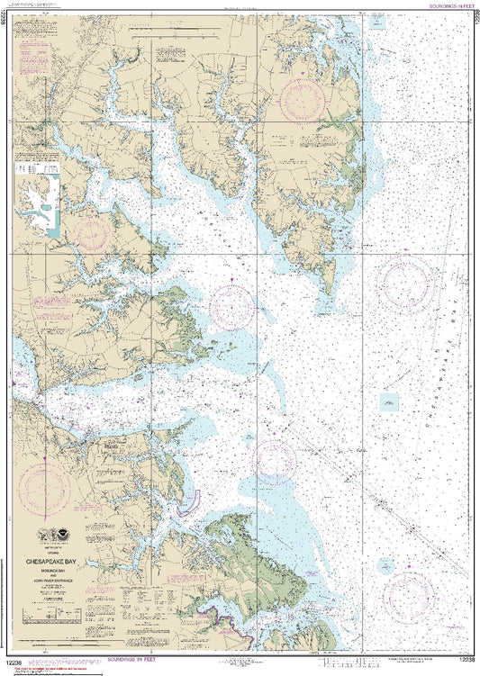 Mobjack Bay and York River Entrance (12238) by NOAA