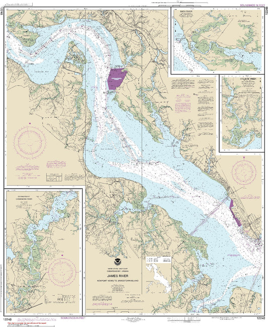 James River - Newport News to Jamestown Island with Continuation of Nansemond River (12248) by NOAA