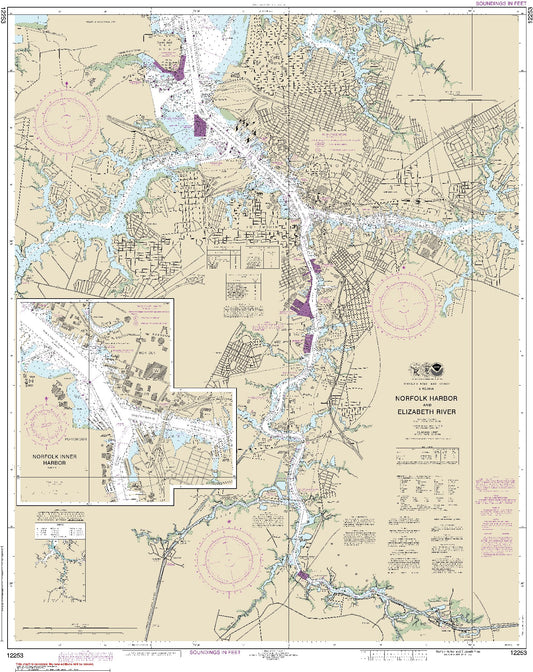 Norfolk Harbor and Elizabeth River (12253) by NOAA