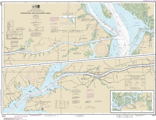 Chesapeake and Delaware Canal with Continuation of Salem River (12277) by NOAA