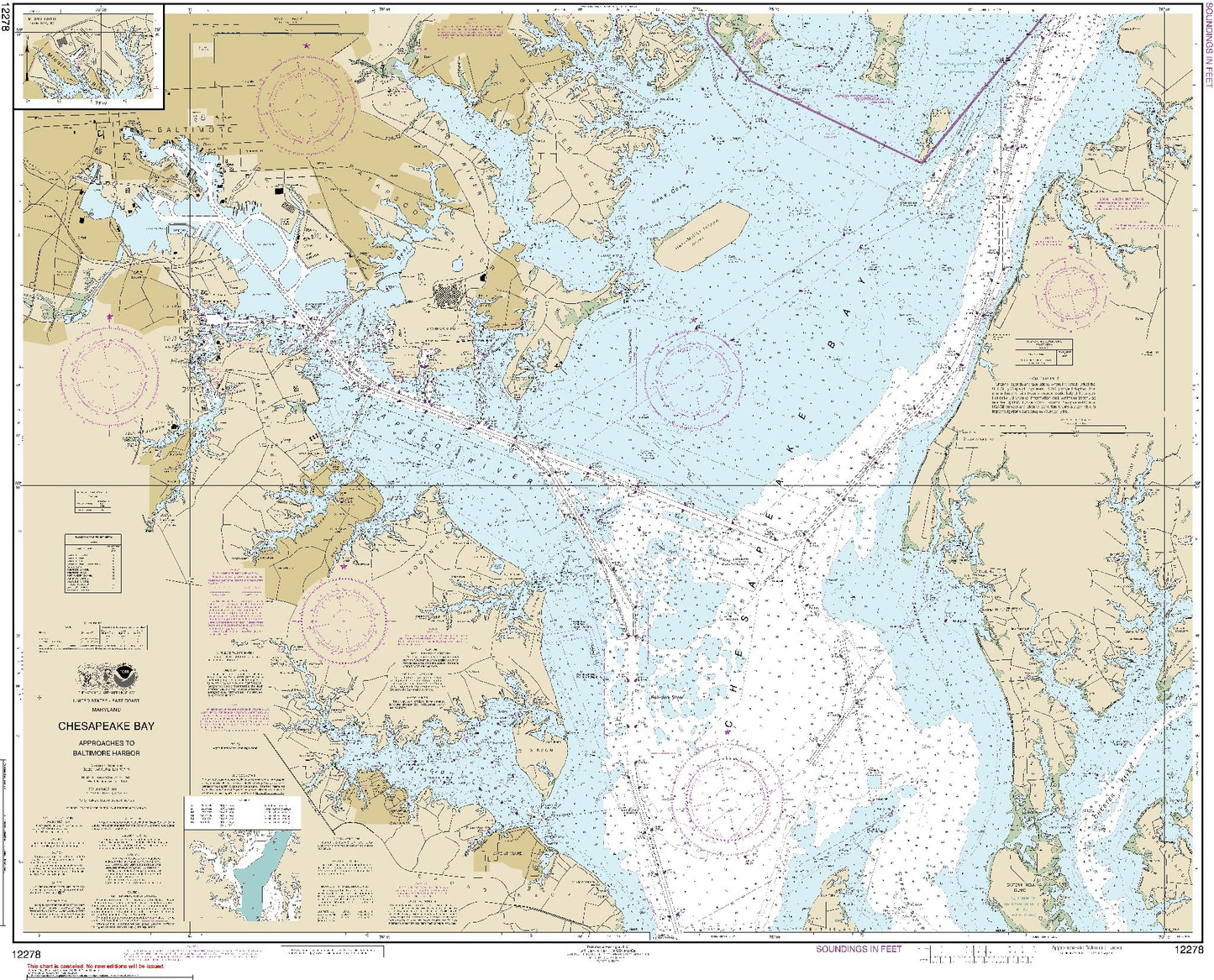 Approaches to Baltimore Harbor, Includes Inset: Middle River (12278) by NOAA