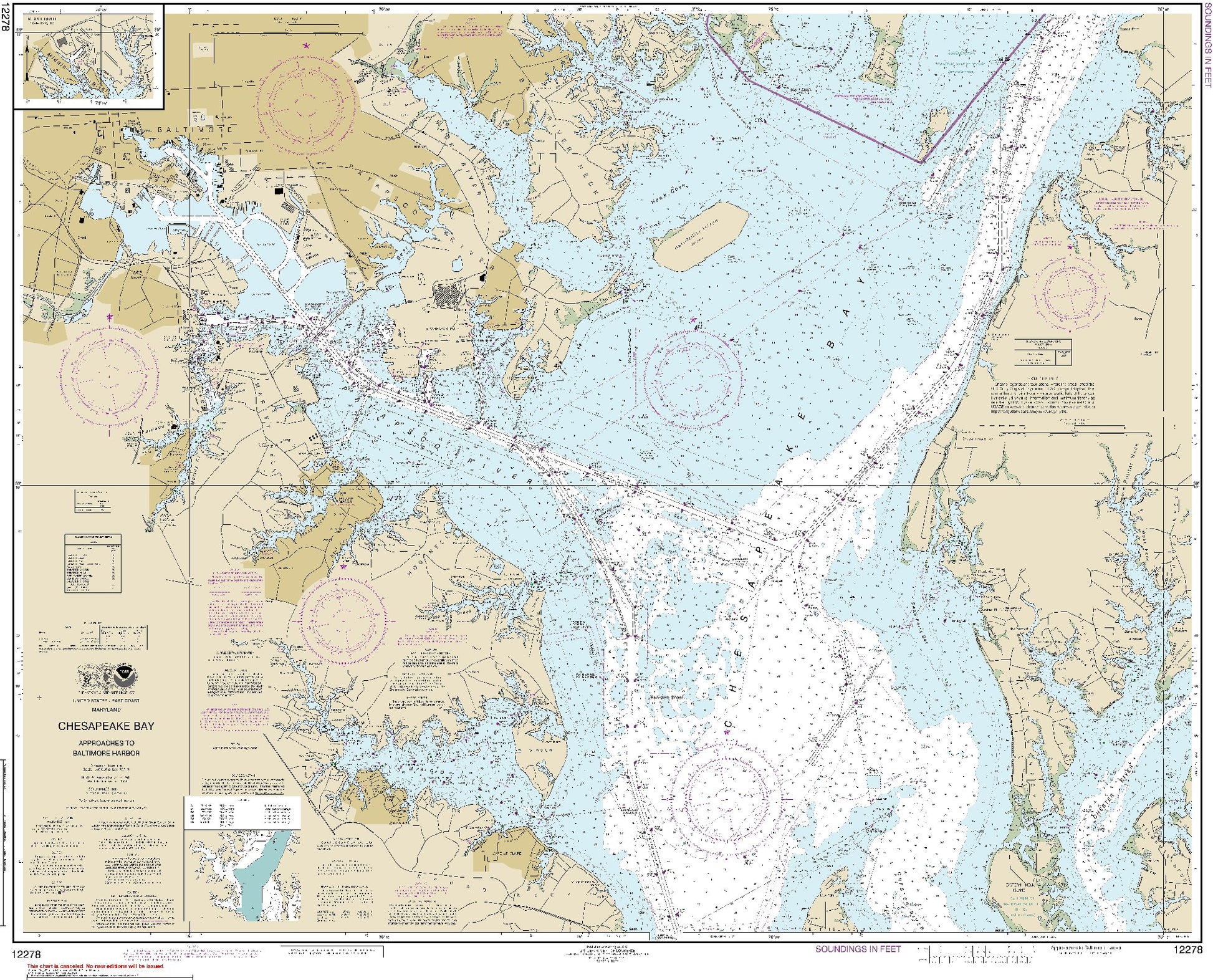 Approaches to Baltimore Harbor, Includes Inset: Middle River (12278) by NOAA