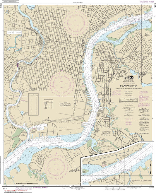 Philadelphia and Camden Waterfronts with Continuation to Bramell Point (12313) by NOAA