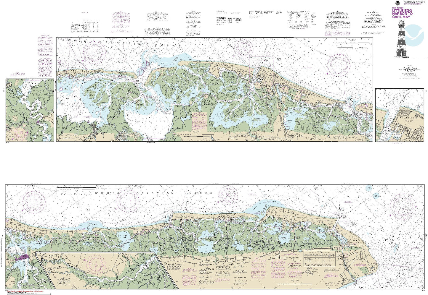 Little Egg Harbor to Cape May (Includes - Side A, Continuation of Mullica River; Side B, Ocean City to Cape May; and Side B, Continuation: Great Egg Harbor River) (12316) by NOAA