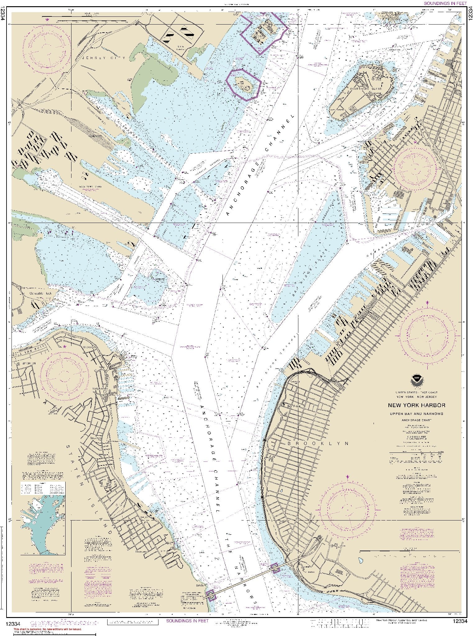 New York Harbor - Upper Bay and Narrows (12334) by NOAA
