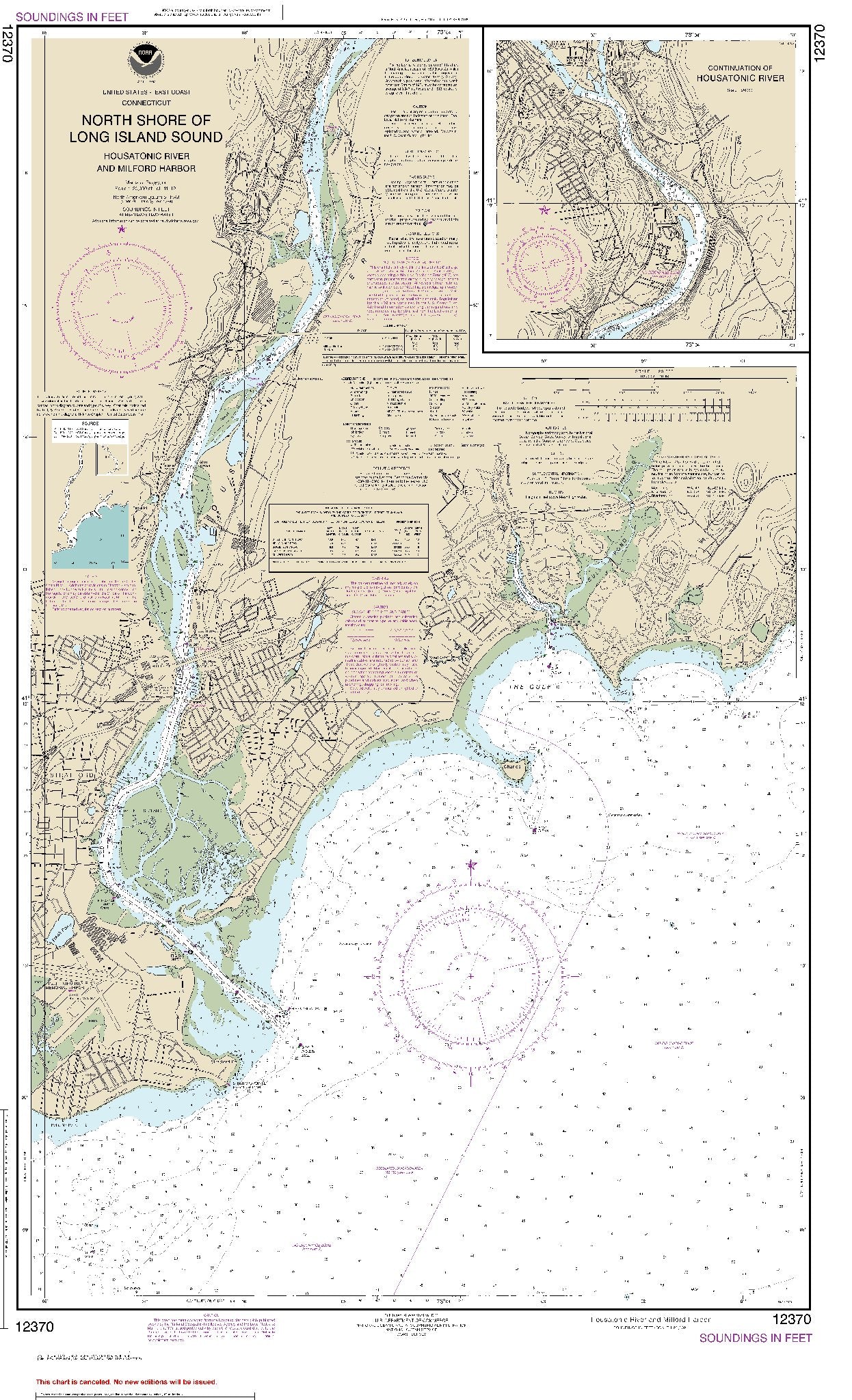 North Shore of Long Island Sound - Housatonic River and Milford Harbor with Continuation of Housatonic River (12370) by NOAA