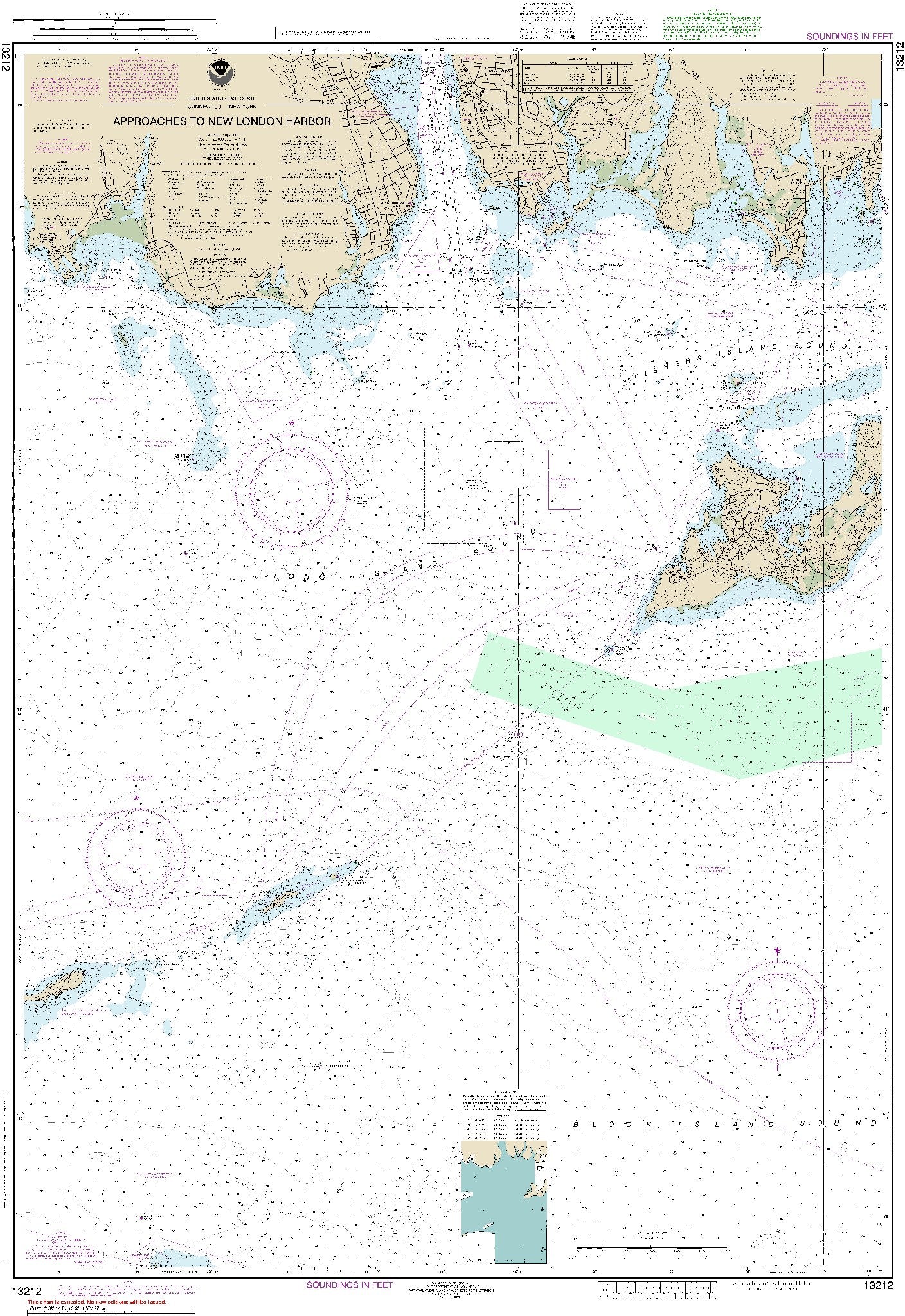 Approaches to New London Harbor (13212) by NOAA
