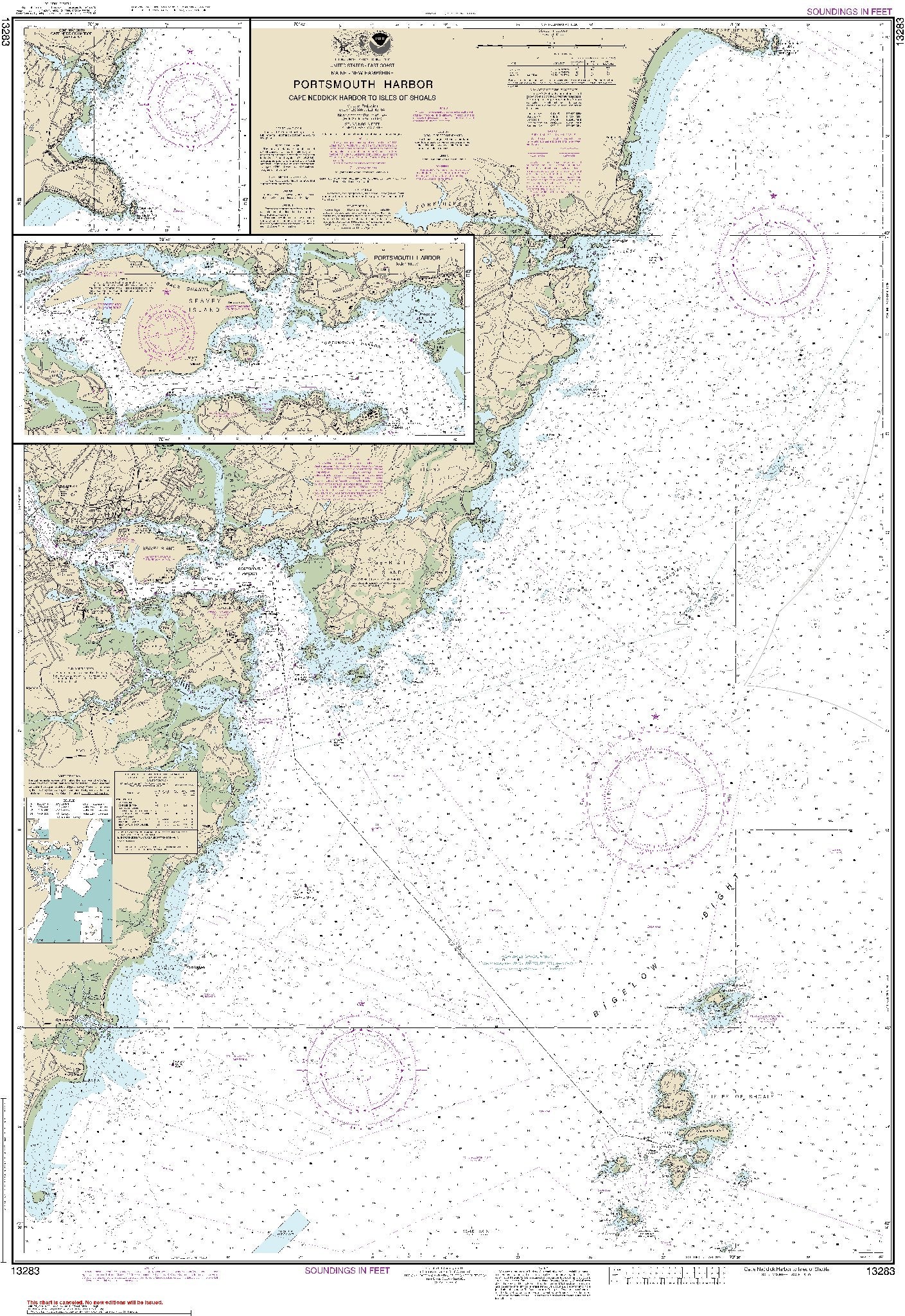 Cape Neddick Harbor to Isles of Shoals with Continuation to Cape Neddick Harbor (13283) by NOAA