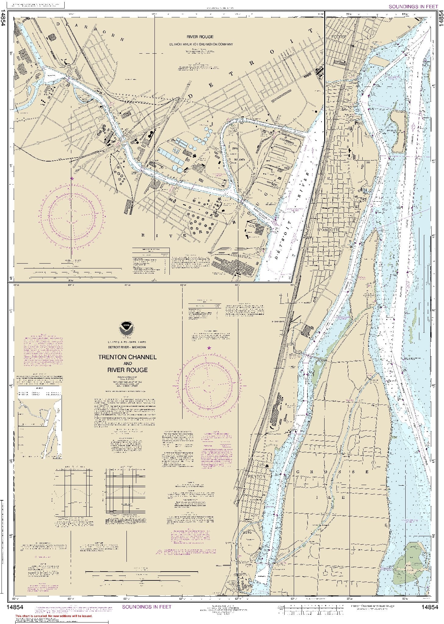 Trenton Channel and River Rouge (14854) by NOAA