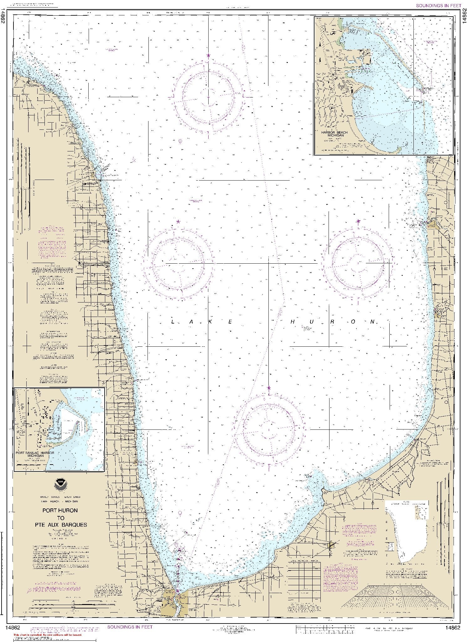 Port Huron to Pte. Aux Barques (14862) by NOAA