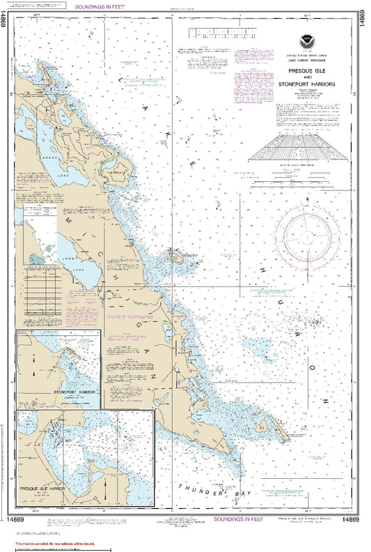 Presque Isle and Stoneport Harbors (14869) by NOAA