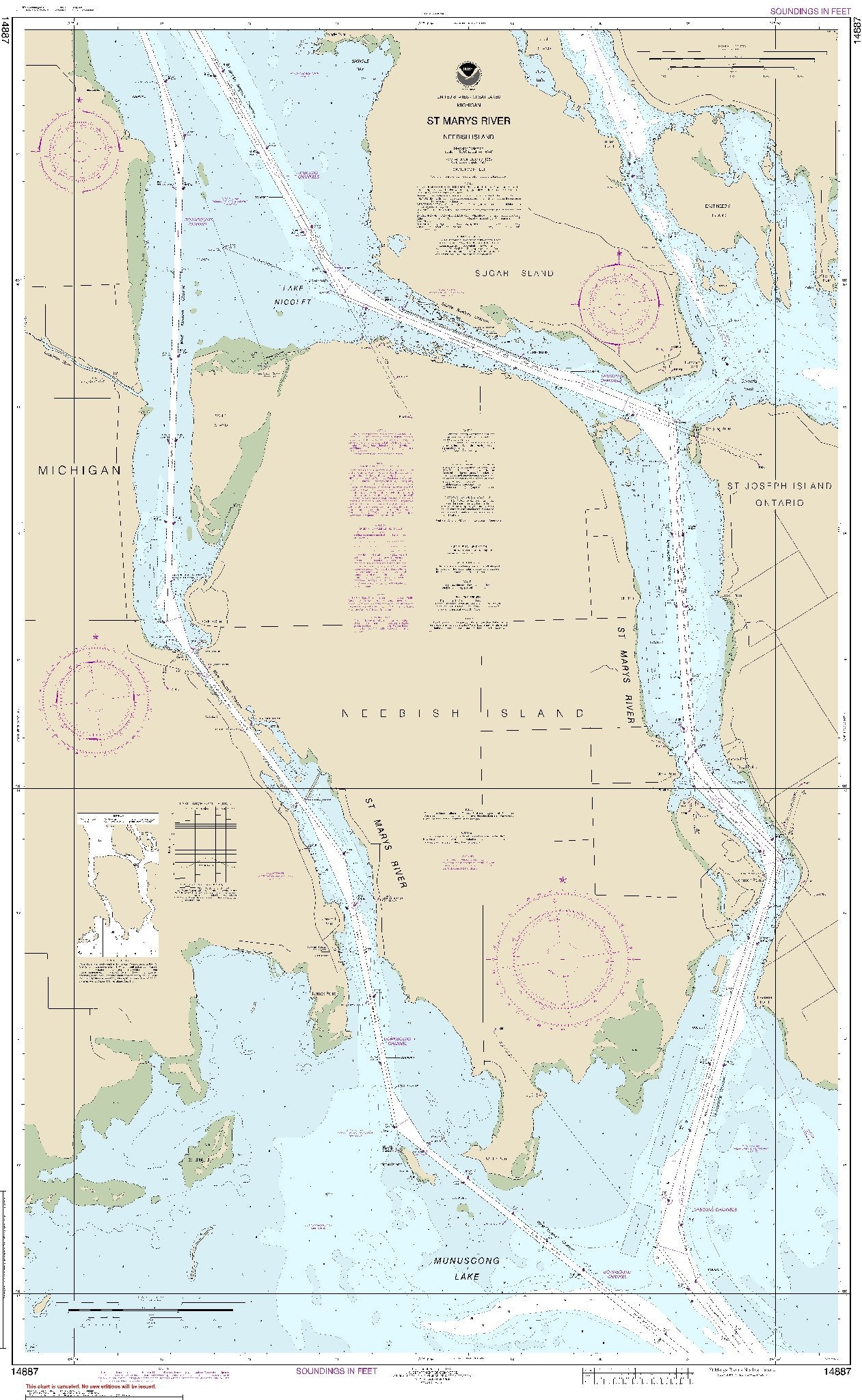 St Marys River: Neebish Island (14887) by NOAA