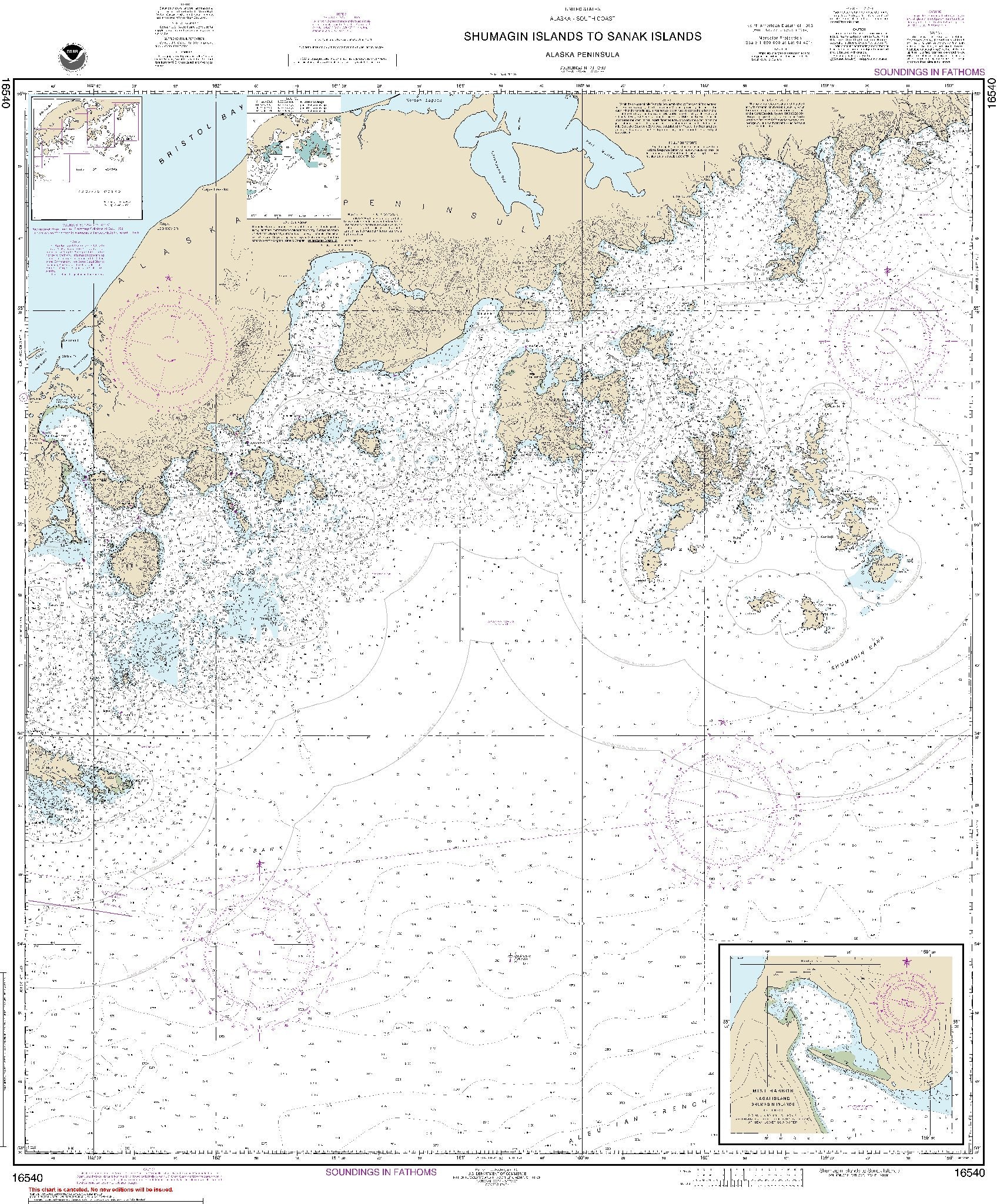 Shumagin Islands to Sanak Islands (16540) by NOAA