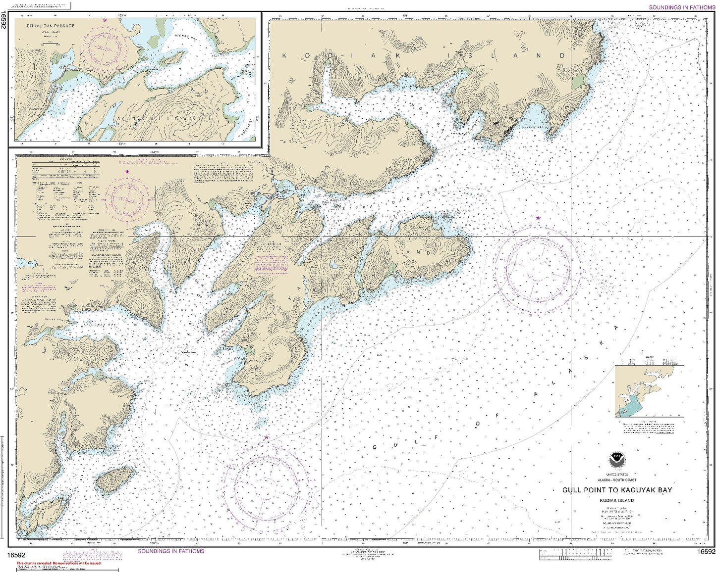 Gull Point to Kaguyak Bay - Kodiak Island (16592) by NOAA