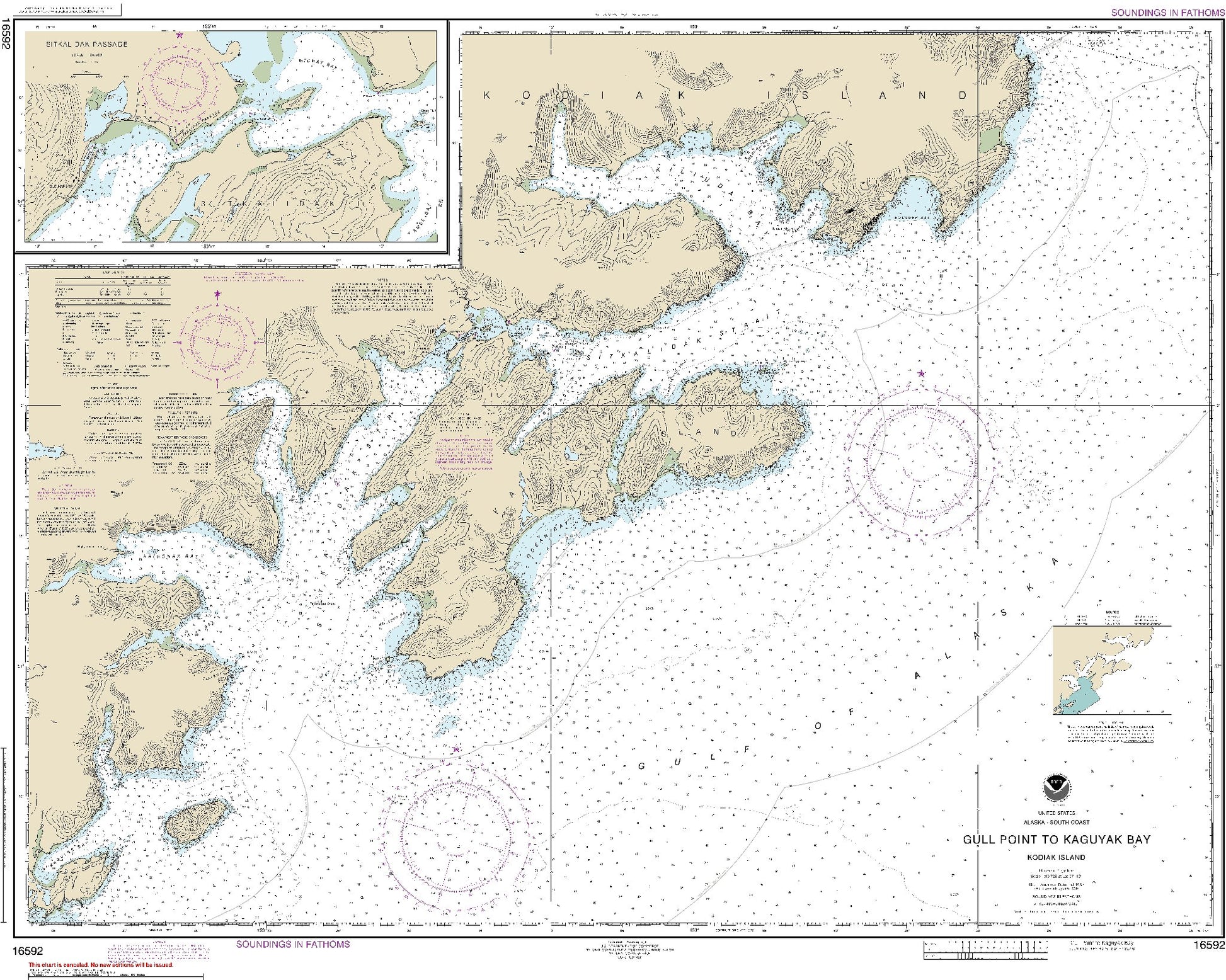 Gull Point to Kaguyak Bay - Kodiak Island (16592) by NOAA