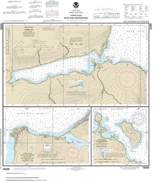 Kodiak Island - Bays and Anchorages; Larsen Bay (16599) by NOAA