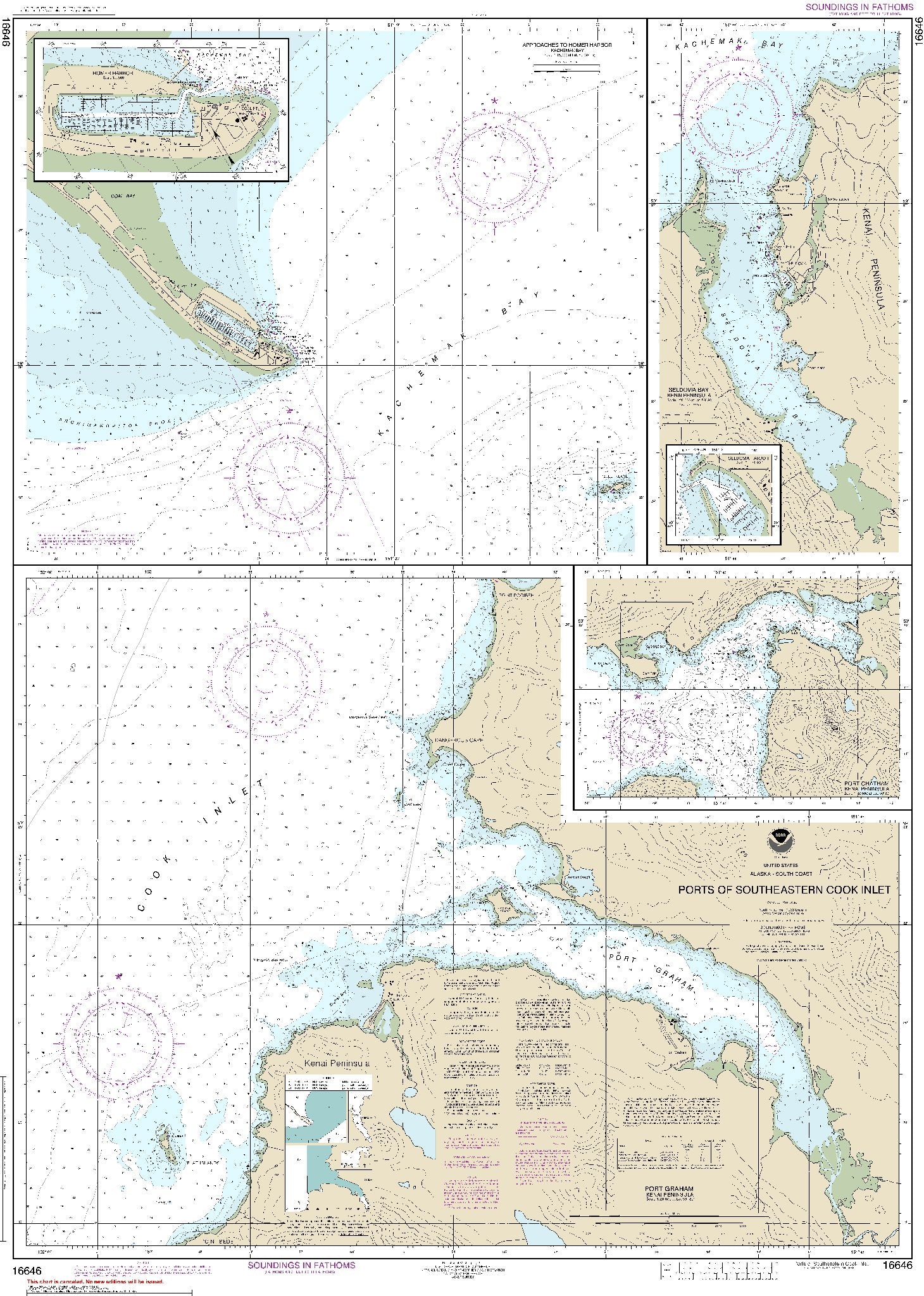 Ports of Southeastern Cook Inlet; Inset: Port Chatham-Kenai Peninsula (16646) by NOAA