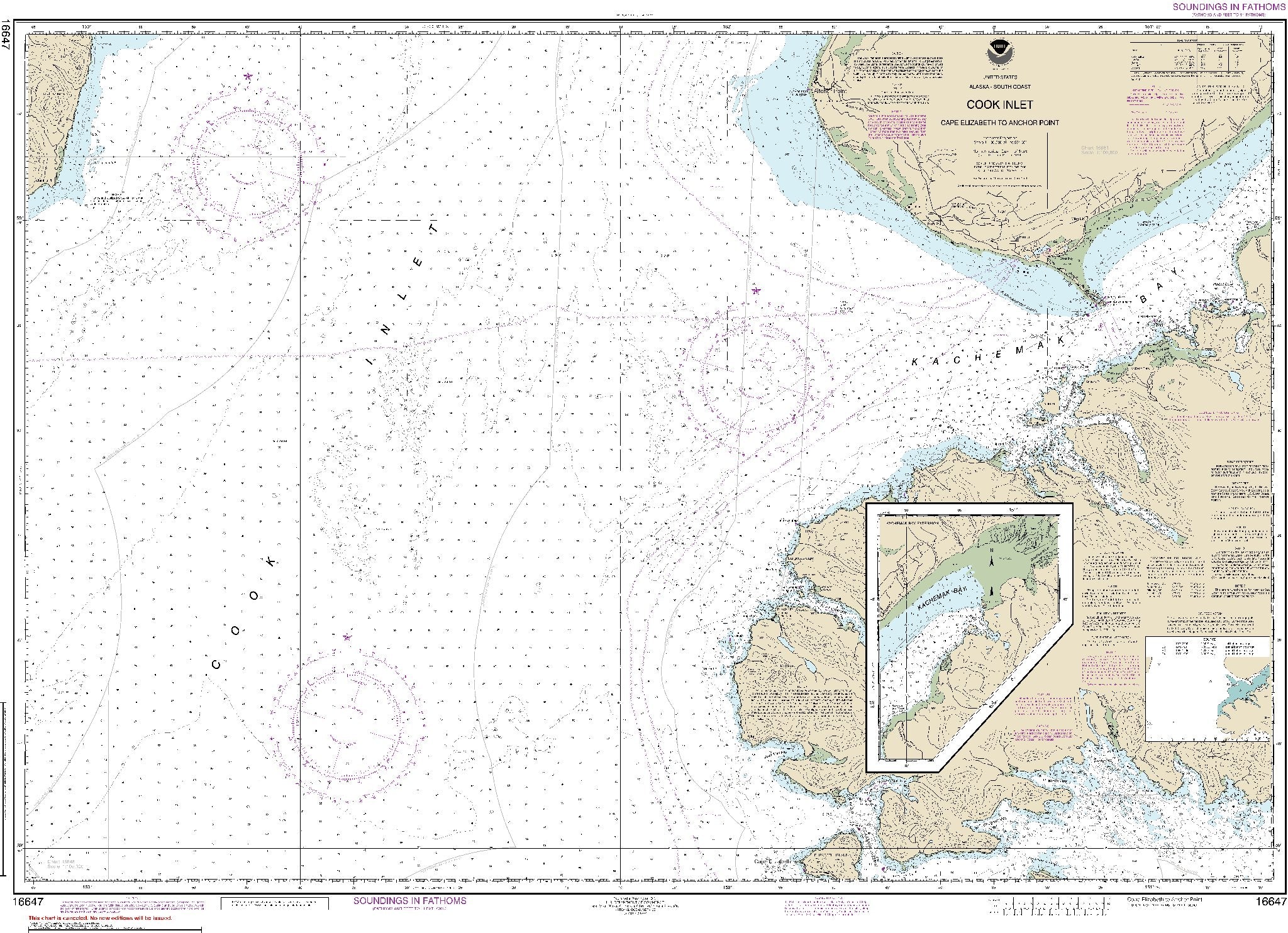 Cape Elizabeth to Anchor Point (16647) by NOAA – Longitude Maps