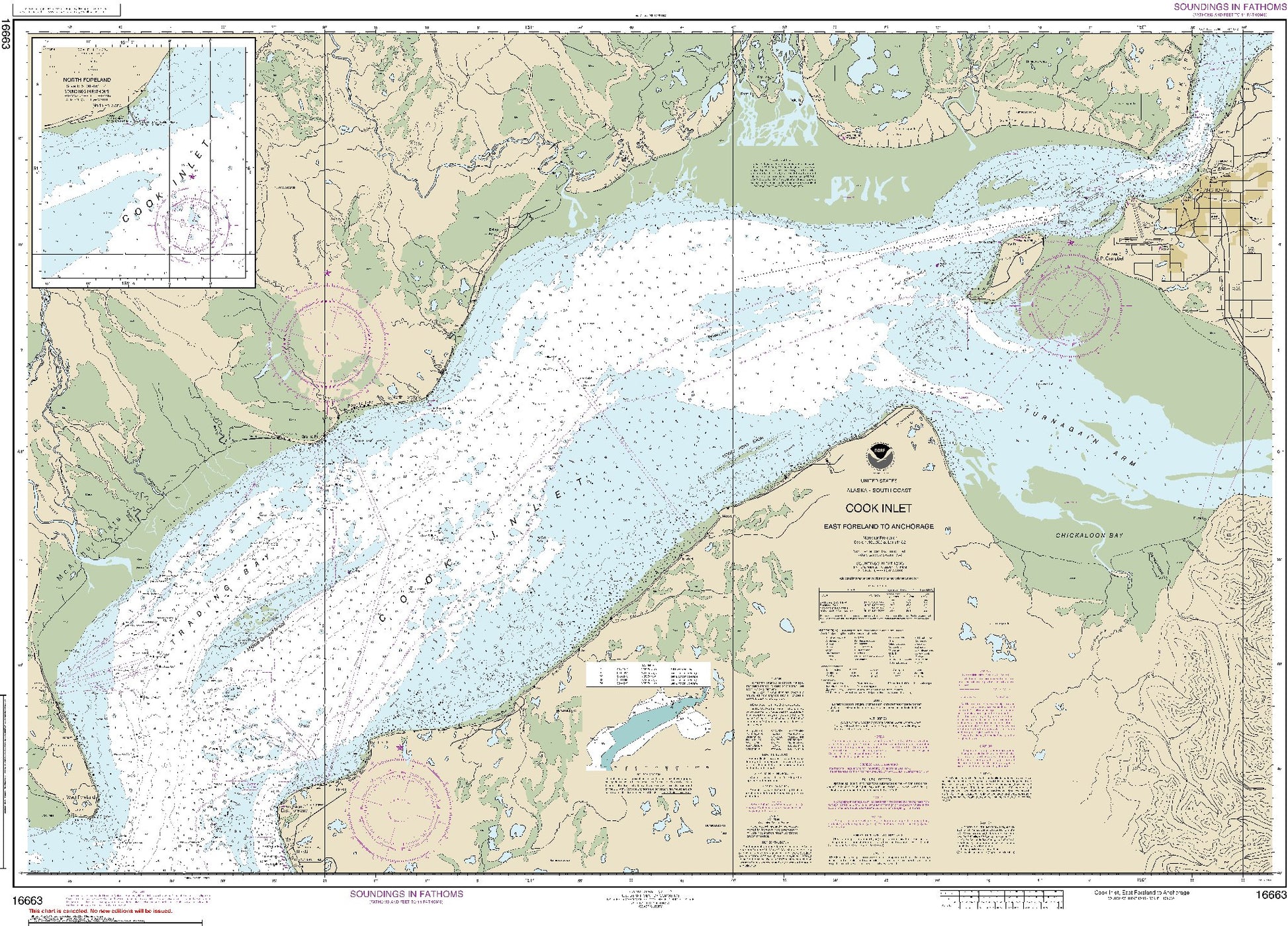 Cook Inlet - East Foreland to Anchorage (16663) by NOAA